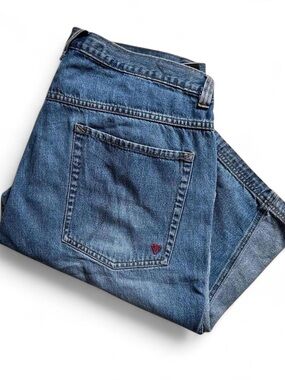 Vintage Baggy Men's Blue Denim Jeans - Classic Fit size 40